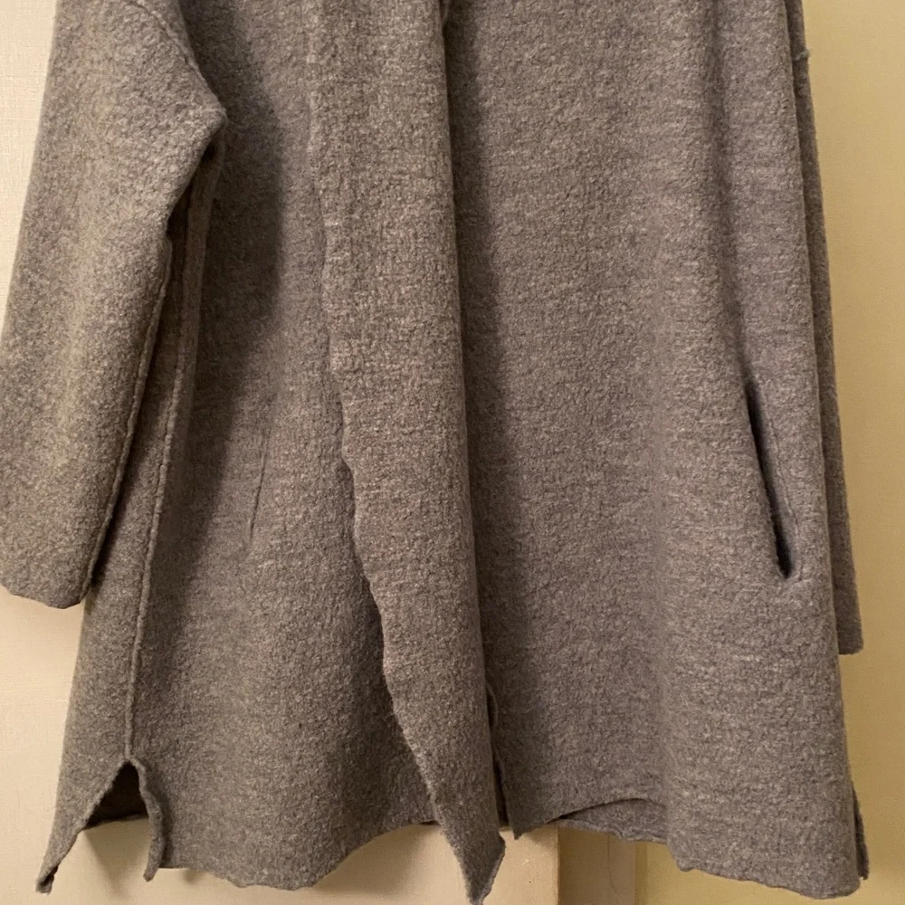 Eileen Fisher 💯 Wool Beautiful Wrap Sweater Jacket Pockets Used Condition - Picture 4 of 14